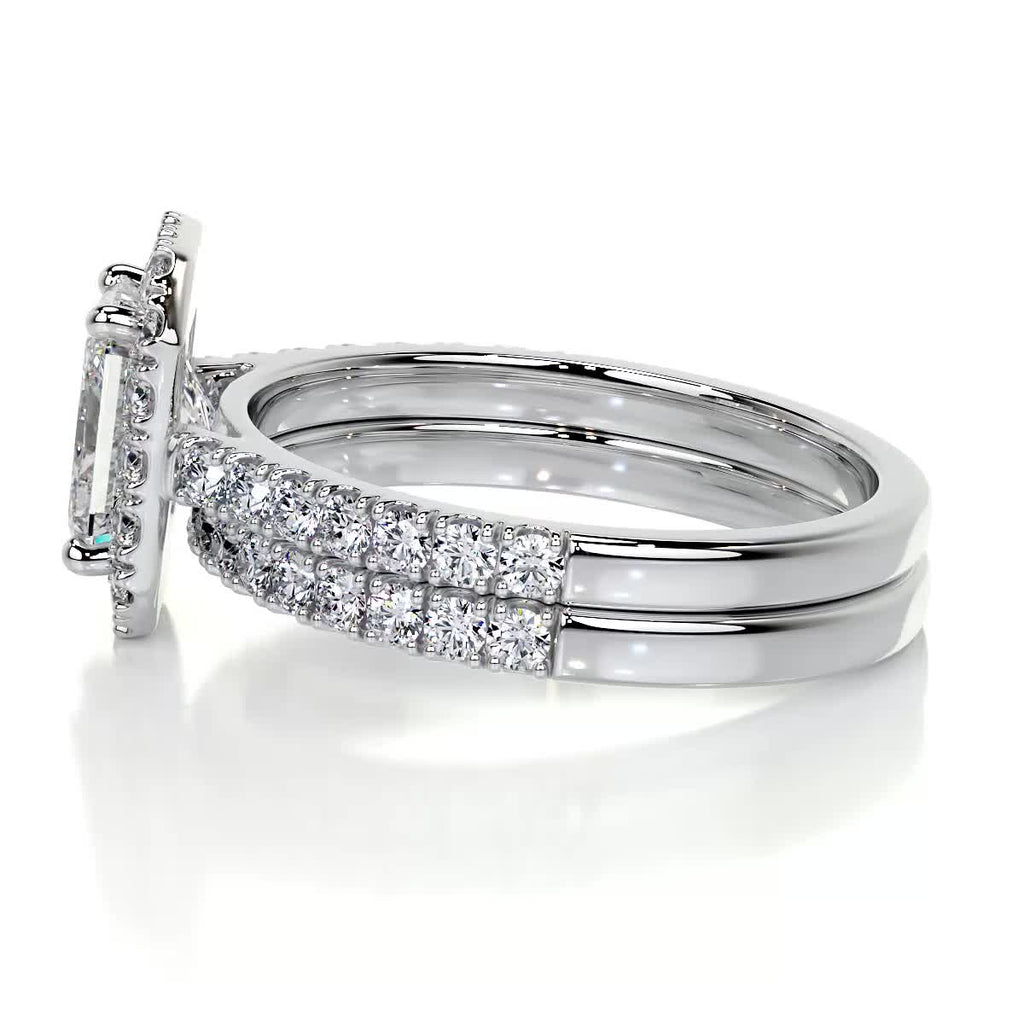 1.50 CT Radiant Halo CVD F/VS Diamond Bridal Ring Set 4