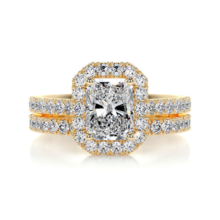 1.50 CT Radiant Halo CVD F/VS Diamond Bridal Ring Set 6