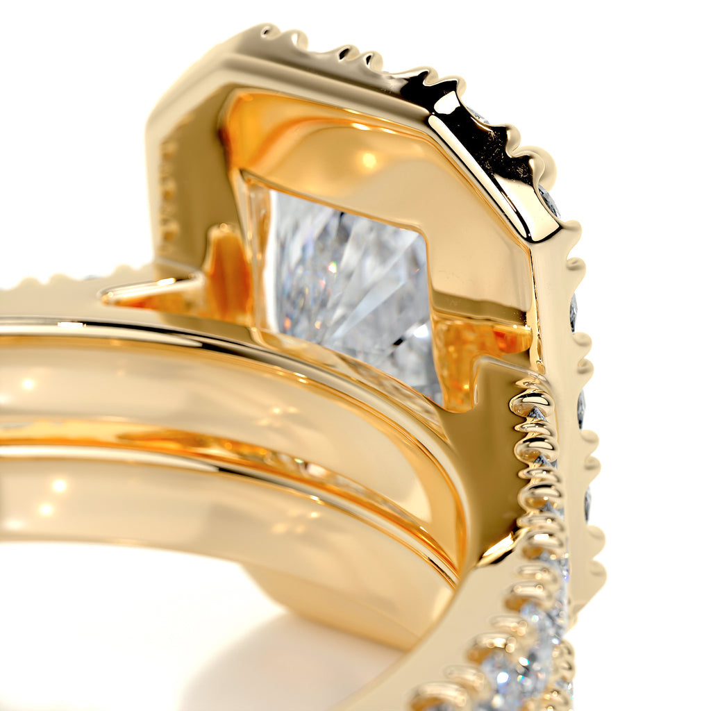 1.50 CT Radiant Halo CVD F/VS Diamond Bridal Ring Set 8