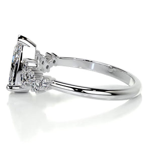 1.0 CT Pear Cluster CVD E/VS2 Diamond Engagement Ring 4