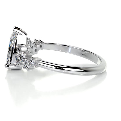 1.0 CT Pear Cluster CVD E/VS2 Diamond Engagement Ring 4