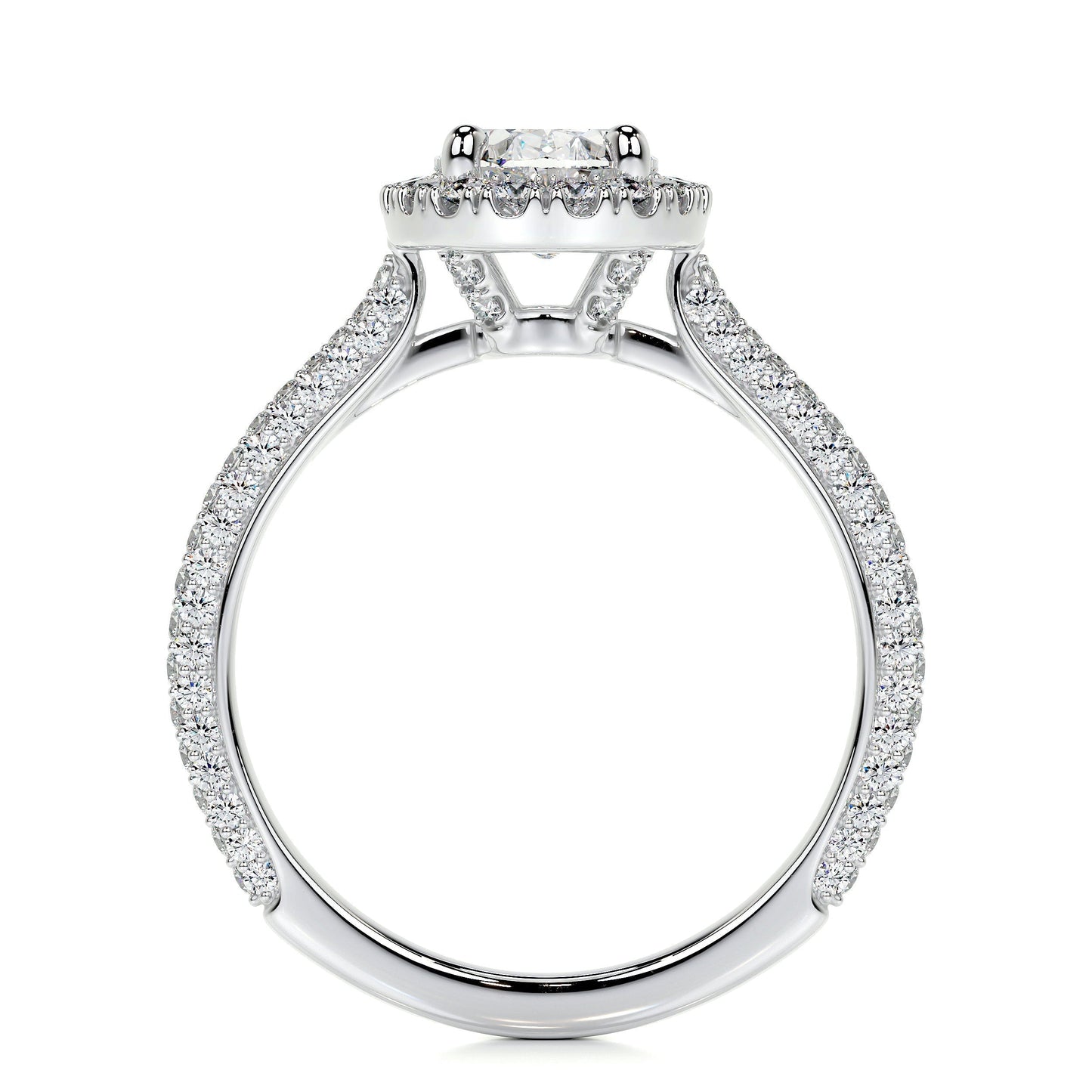 1.50 CT Oval Halo CVD F/VS2 Diamond Engagement Ring 5