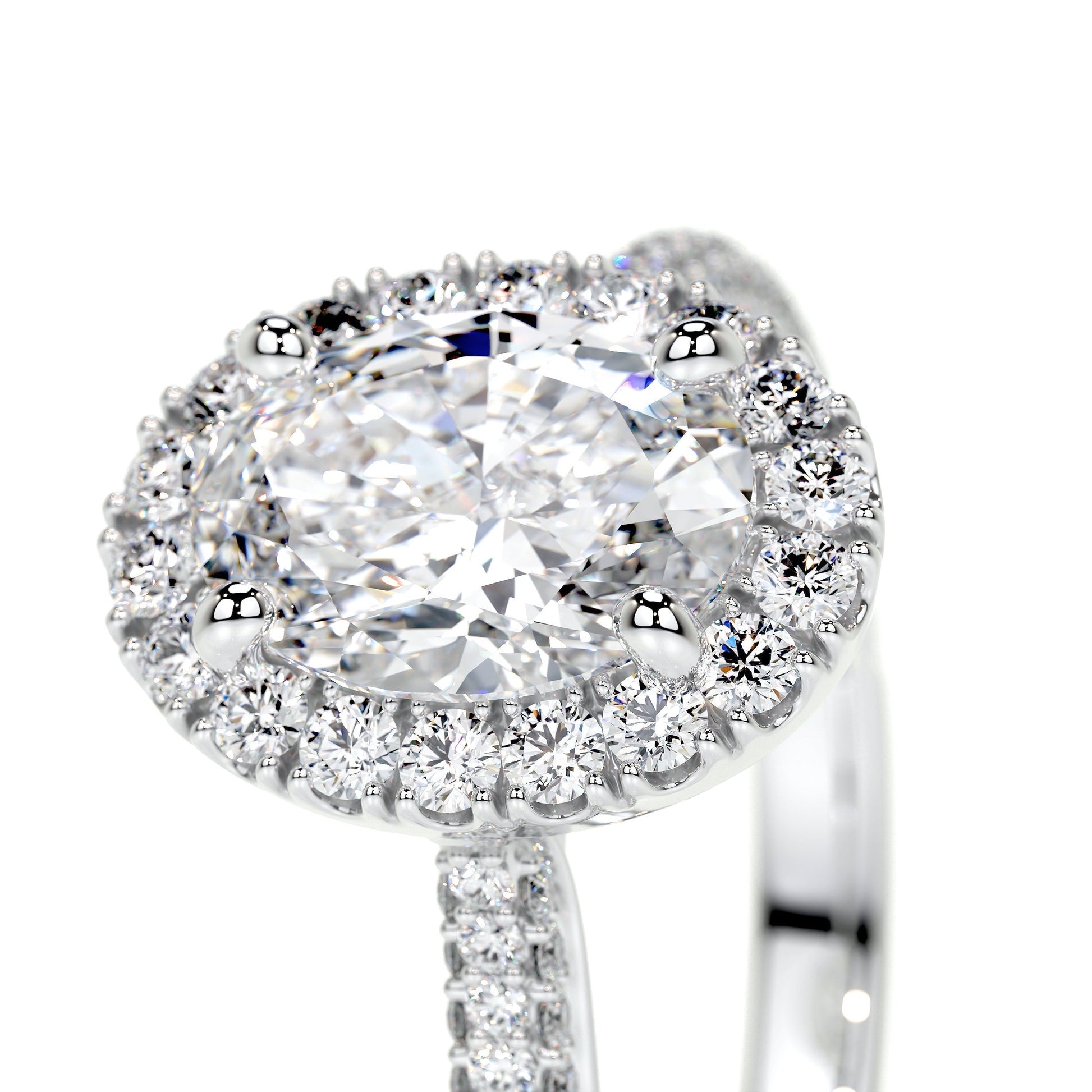 1.50 CT Oval Halo CVD F/VS2 Diamond Engagement Ring 3