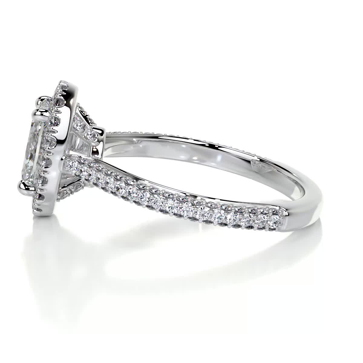 1.50 CT Oval Halo CVD F/VS2 Diamond Engagement Ring 4