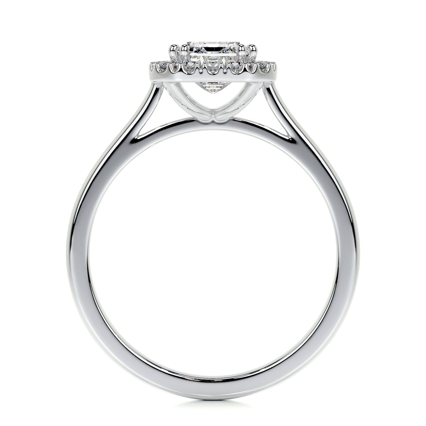 1.0 CT Emerald Halo CVD E/VS2 Diamond Engagement Ring 5