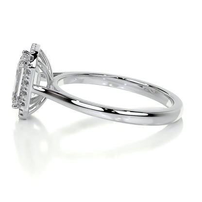1.0 CT Emerald Halo CVD E/VS2 Diamond Engagement Ring 4