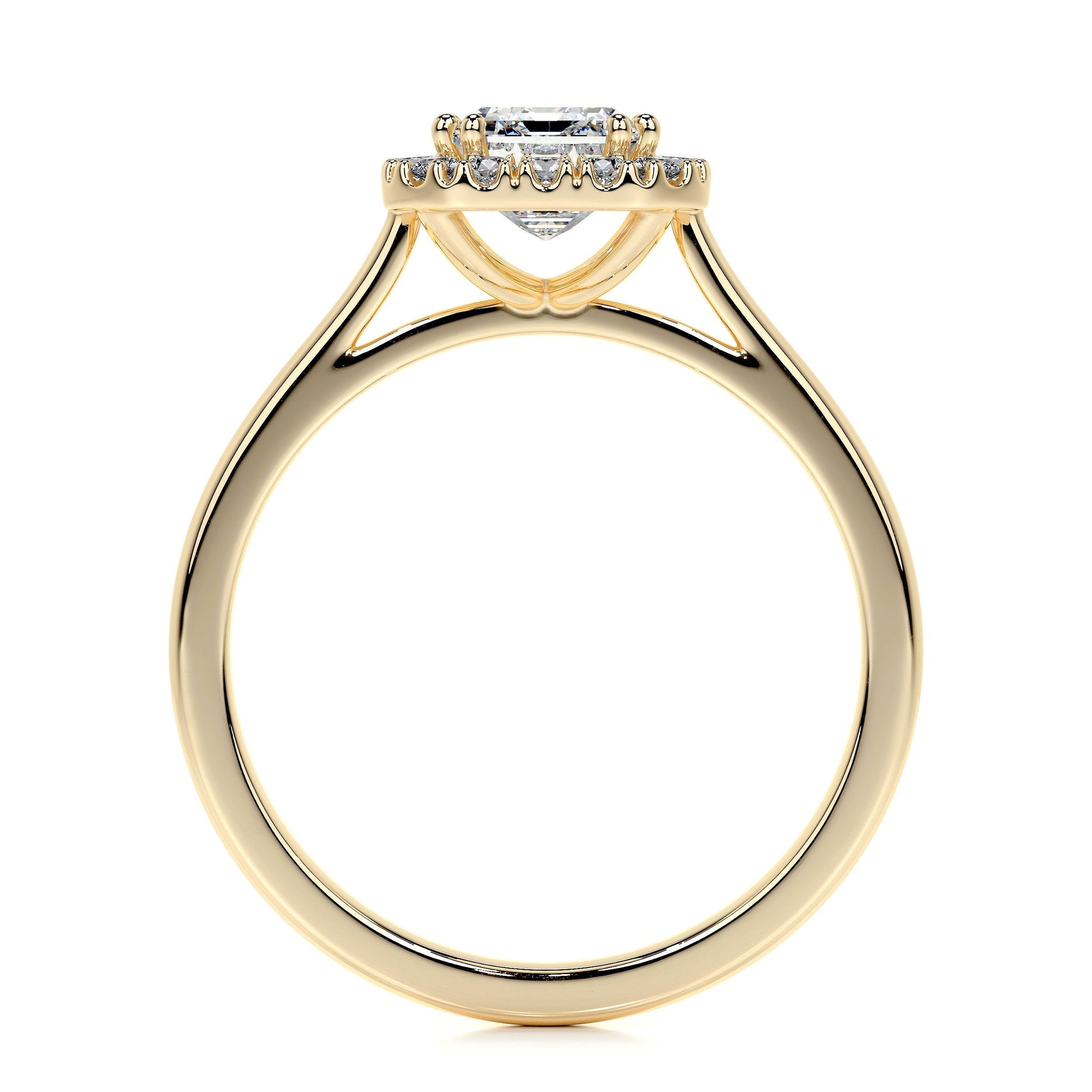 1.0 CT Emerald Halo CVD E/VS2 Diamond Engagement Ring 10