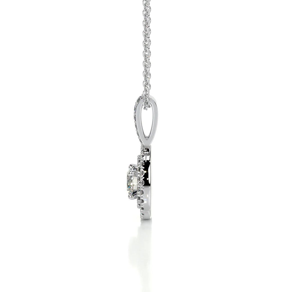 0.50 CT Round Double Halo CVD F/VS Diamond Necklace 6