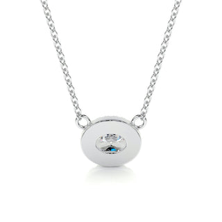1.0 CT Oval Halo CVD F/VS Diamond Necklace 7