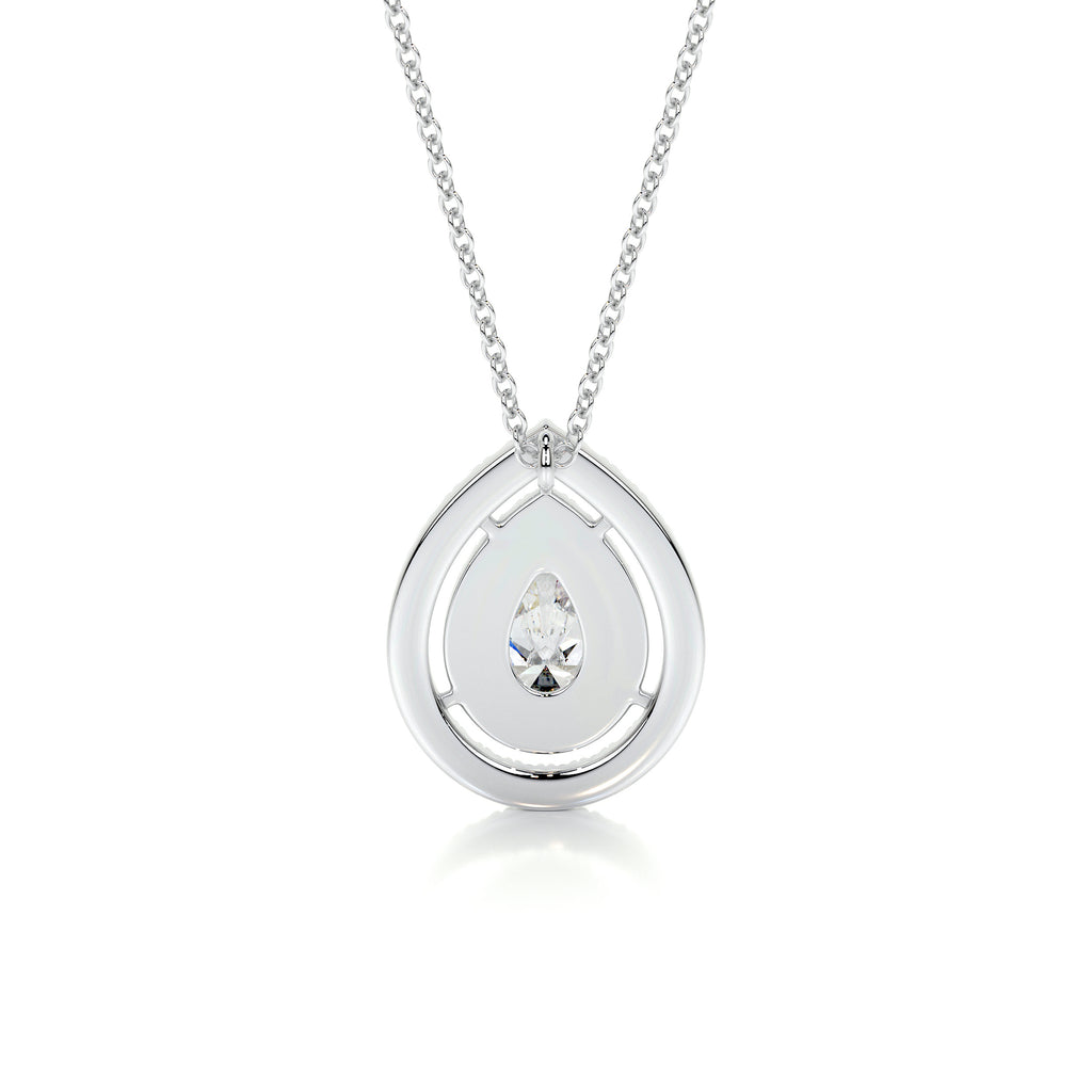 1.0 CT Pear Double Halo CVD F/VS Diamond Necklace 7