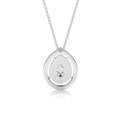 1.0 CT Pear Double Halo CVD F/VS Diamond Necklace 7