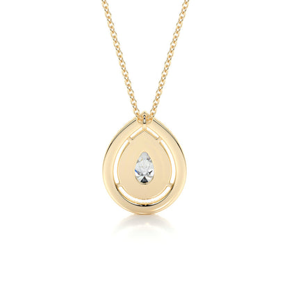 1.0 CT Pear Double Halo CVD F/VS Diamond Necklace 12