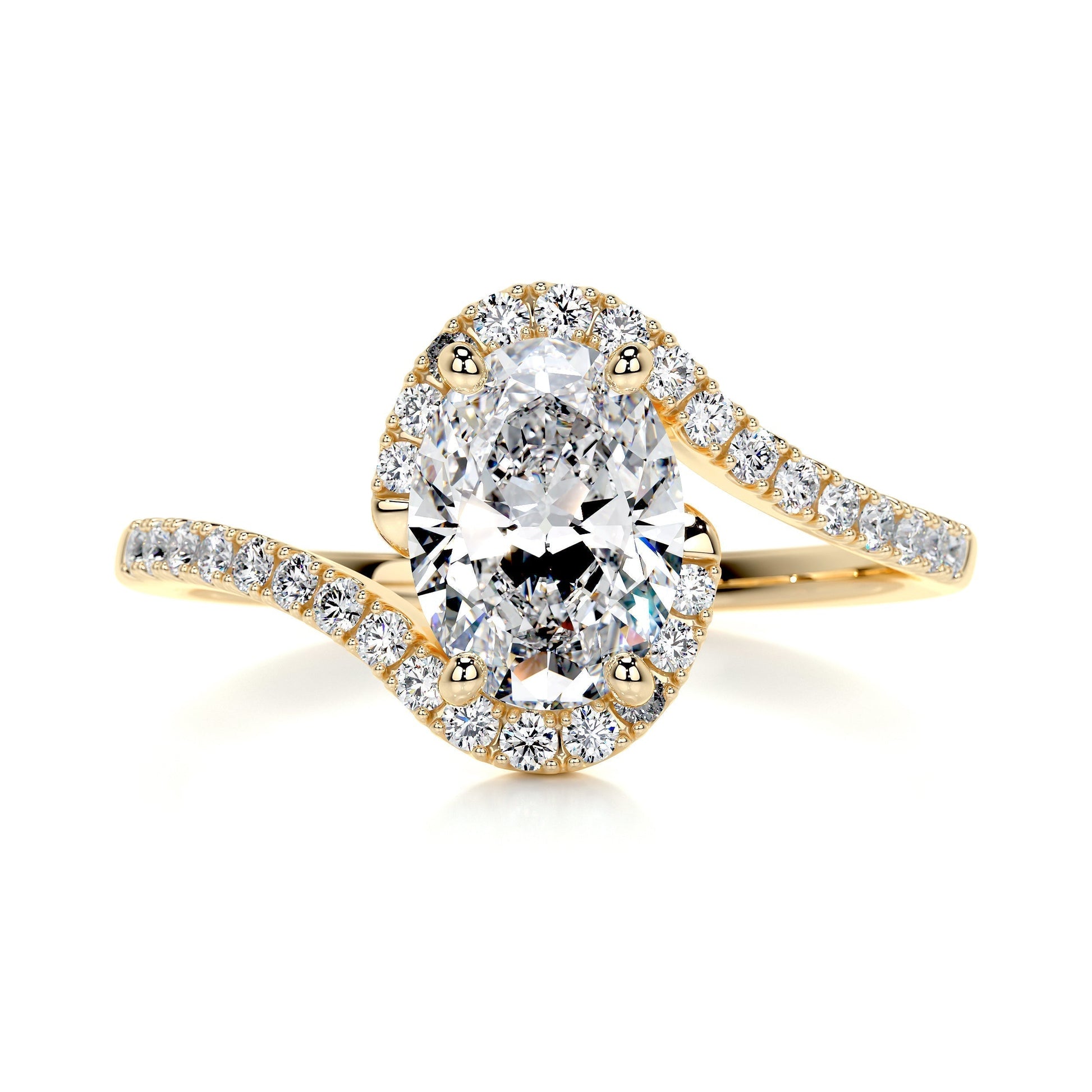 1.0 CT Oval Bypass Setting CVD E/VS1 Diamond Engagement Ring 6