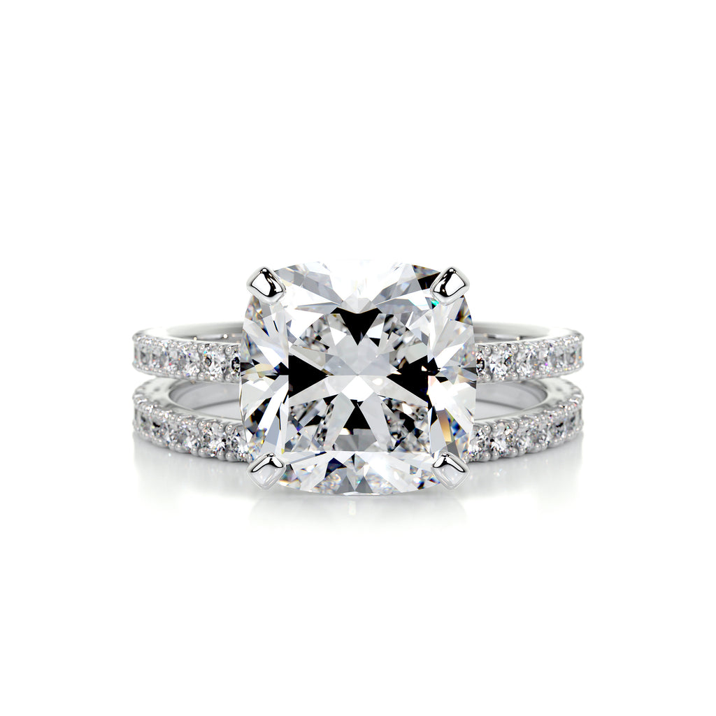 3.0 CT Cushion Solitaire CVD F/VS Diamond Bridal Ring Set 1