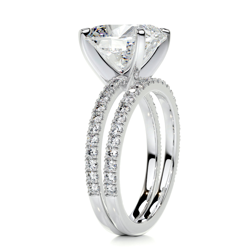 3.0 CT Cushion Solitaire CVD F/VS Diamond Bridal Ring Set 6