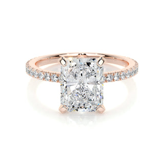 3.0 CT Radiant Cut Pave Style CVD G/SI1 Diamond Engagement Ring 10