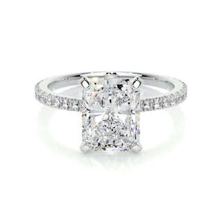 3.0 CT Radiant Cut Pave Style CVD G/SI1 Diamond Engagement Ring 1
