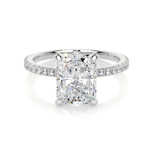 3.0 CT Radiant Solitaire CVD G/SI1 Diamond Engagement Ring 1