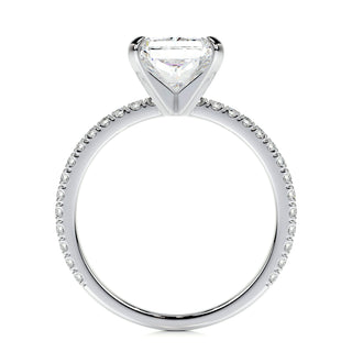 3.0 CT Radiant Cut Pave Style CVD G/SI1 Diamond Engagement Ring 15