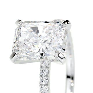 3.0 CT Radiant Cut Pave Style CVD G/SI1 Diamond Engagement Ring 3
