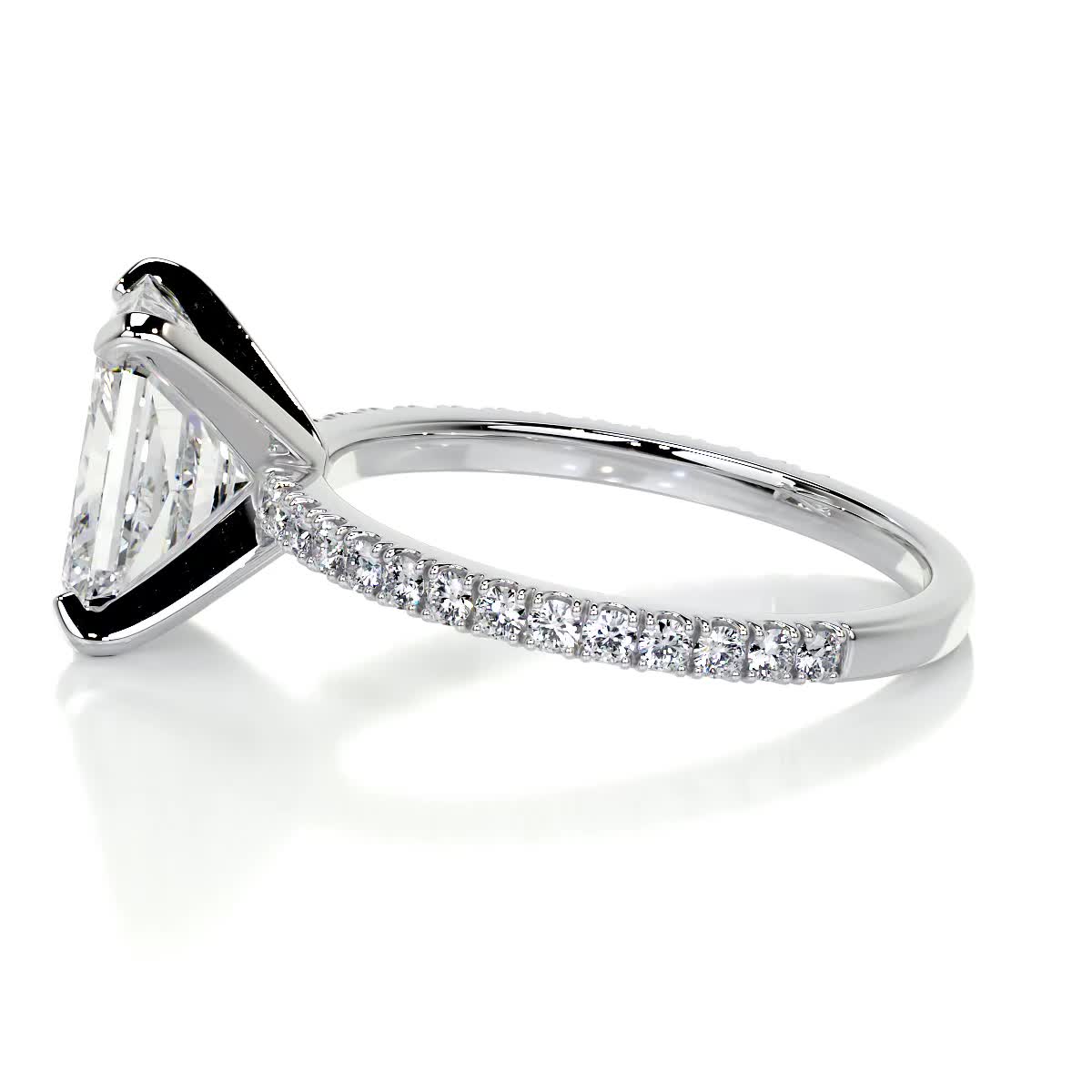 3.0 CT Radiant Solitaire CVD G/SI1 Diamond Engagement Ring 4