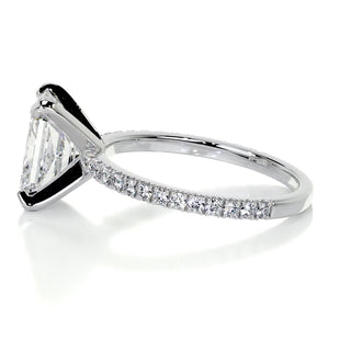 3.0 CT Radiant Cut Pave Style CVD G/SI1 Diamond Engagement Ring 4