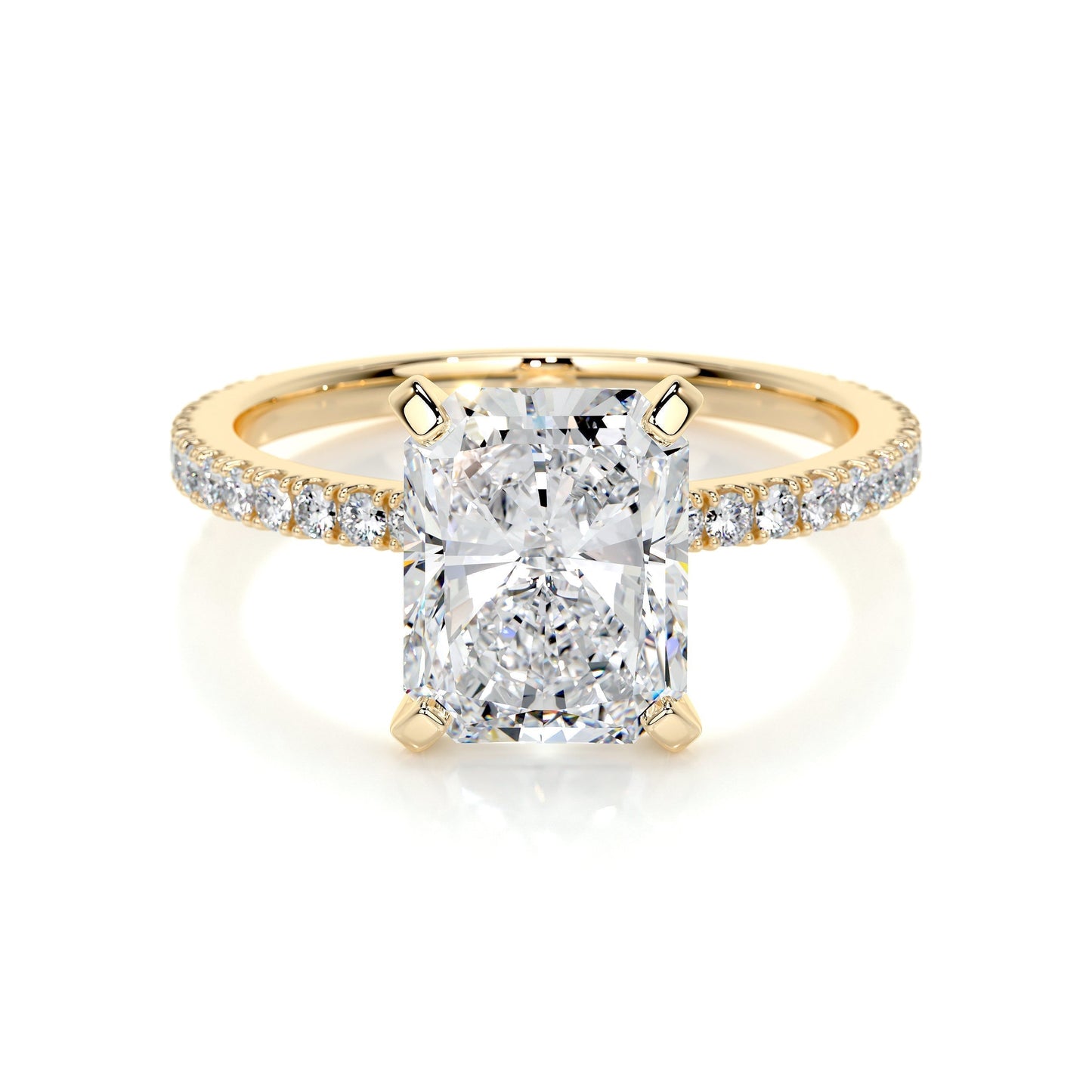 3.0 CT Radiant Solitaire CVD G/SI1 Diamond Engagement Ring 5