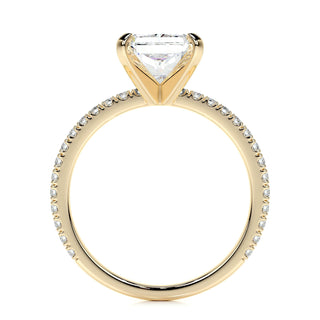 3.0 CT Radiant Cut Pave Style CVD G/SI1 Diamond Engagement Ring 9