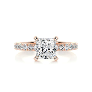 1.5 CT Princess Cut Pave Style CVD G/VS2 Diamond Engagement Ring 11