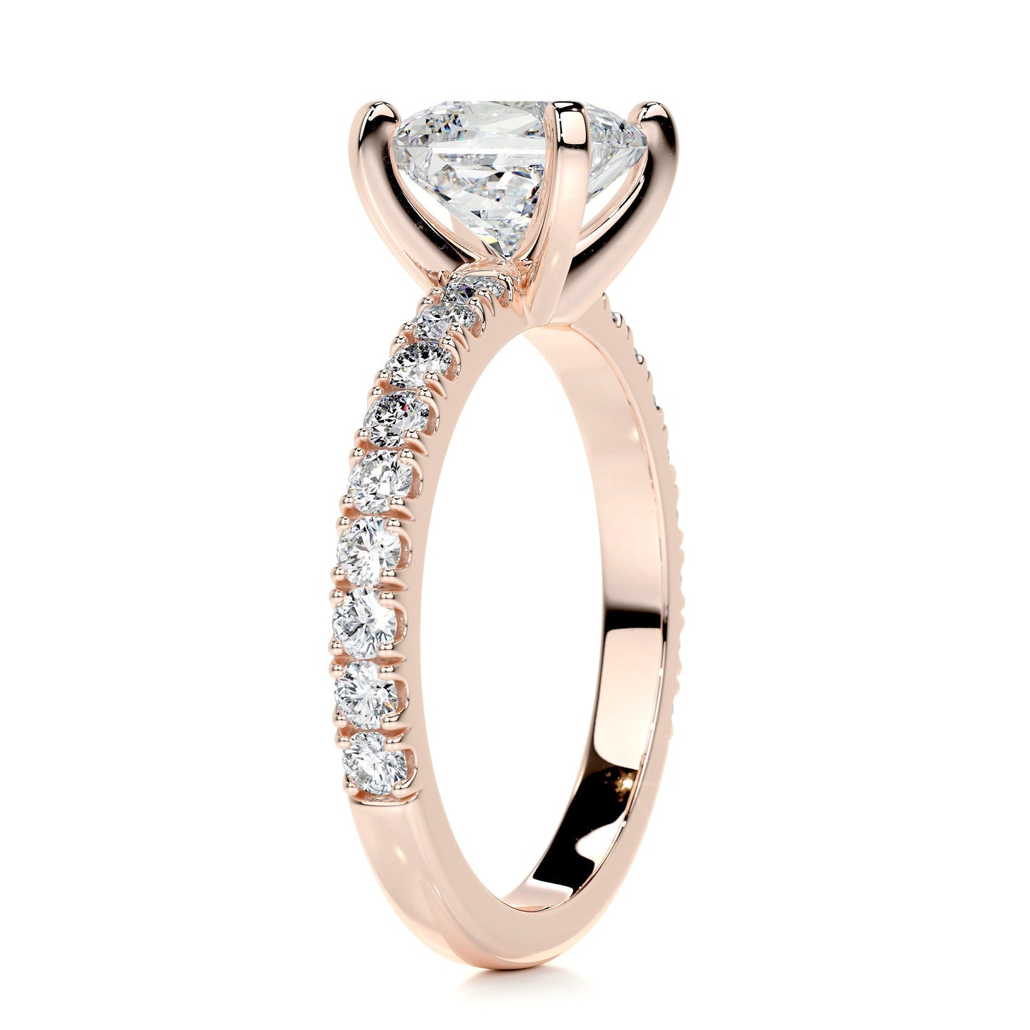 1.5 CT Princess Solitaire CVD G/VS2 Diamond Engagement Ring 14