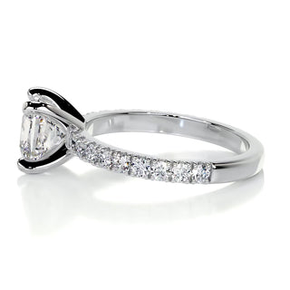 1.5 CT Princess Cut Pave Style CVD G/VS2 Diamond Engagement Ring 4
