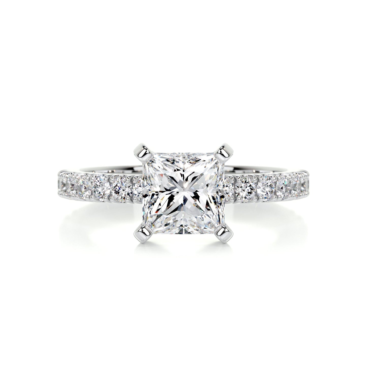 1.5 CT Princess Solitaire CVD G/VS2 Diamond Engagement Ring 1