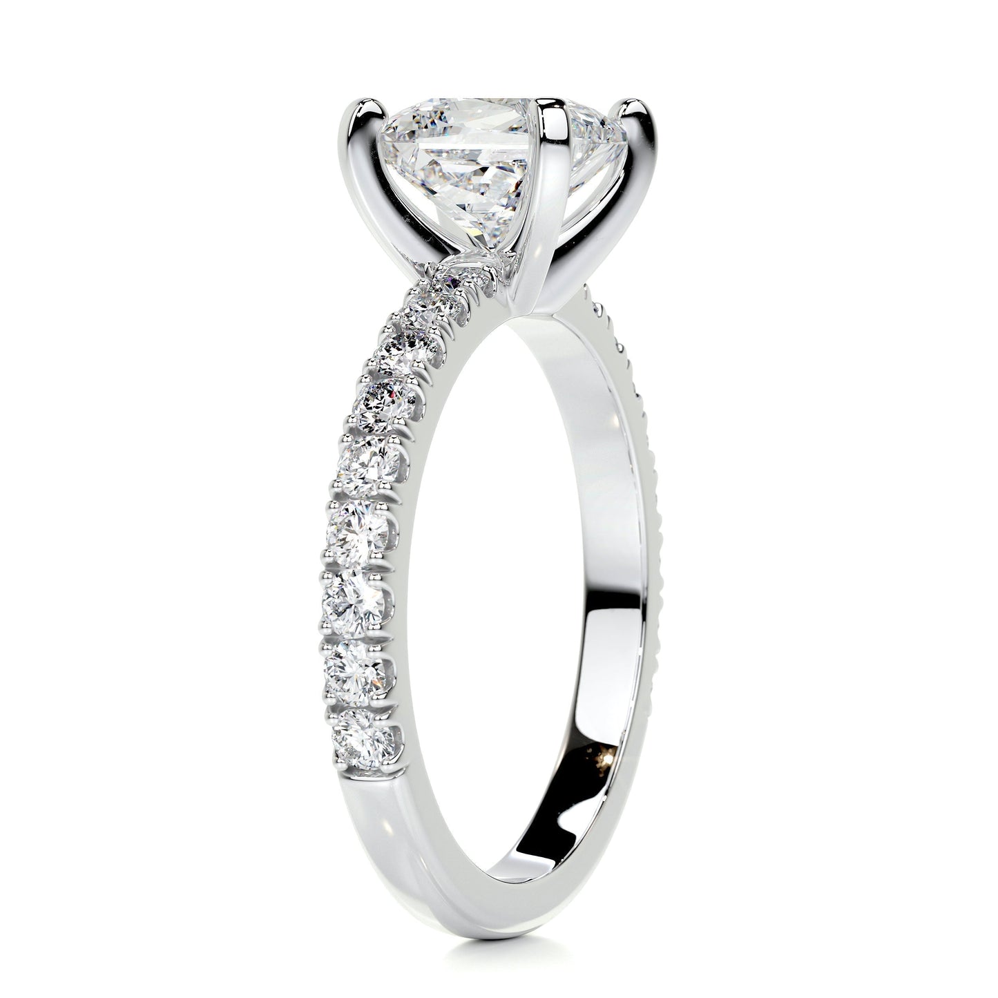 1.5 CT Princess Solitaire CVD G/VS2 Diamond Engagement Ring 5