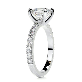 1.5 CT Princess Cut Pave Style CVD G/VS2 Diamond Engagement Ring 5