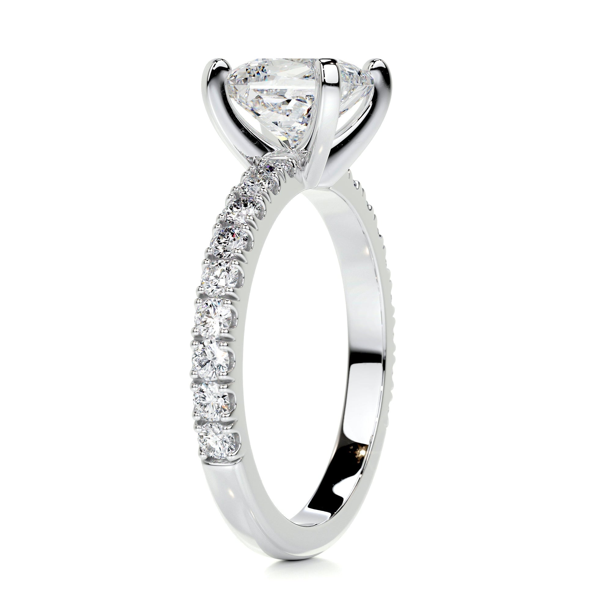1.50 CT Princess Solitaire CVD G/VS2 Diamond Engagement Ring 5