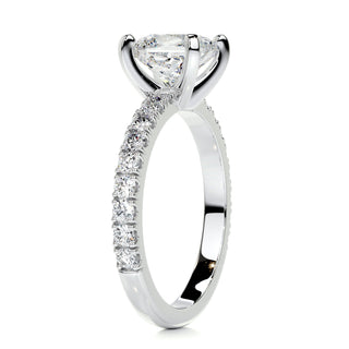1.50 CT Princess Cut Semi Pave CVD G/VS2 Diamond Engagement Ring 5