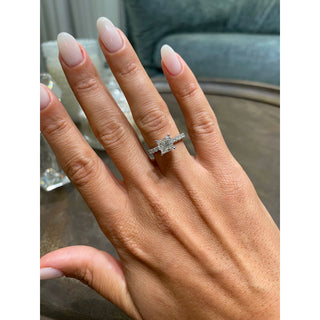 1.50 CT Princess Cut Semi Pave CVD G/VS2 Diamond Engagement Ring 2