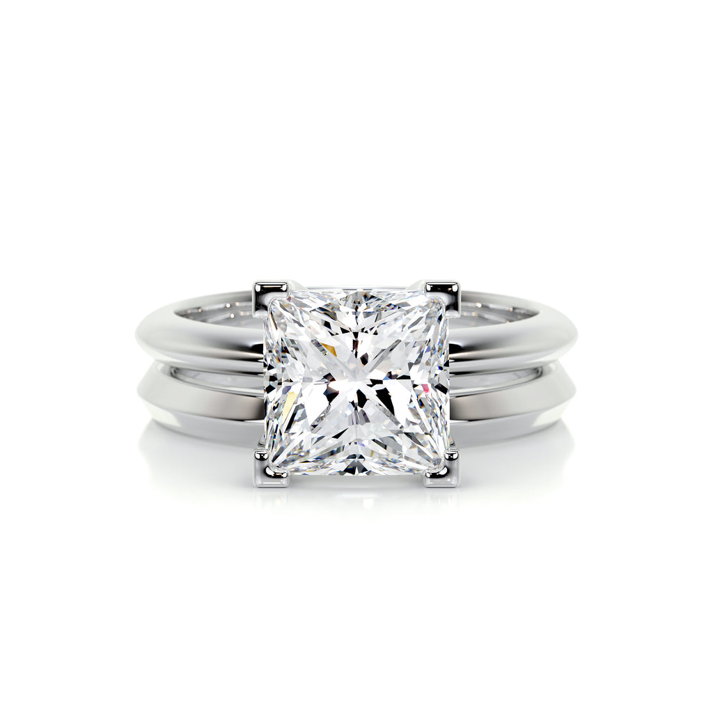 2.0 CT Princess Solitaire CVD F/VS Diamond Bridal Set 1