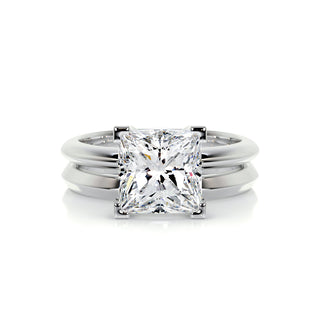 2.0 CT Princess Solitaire CVD F/VS Diamond Bridal Set 1