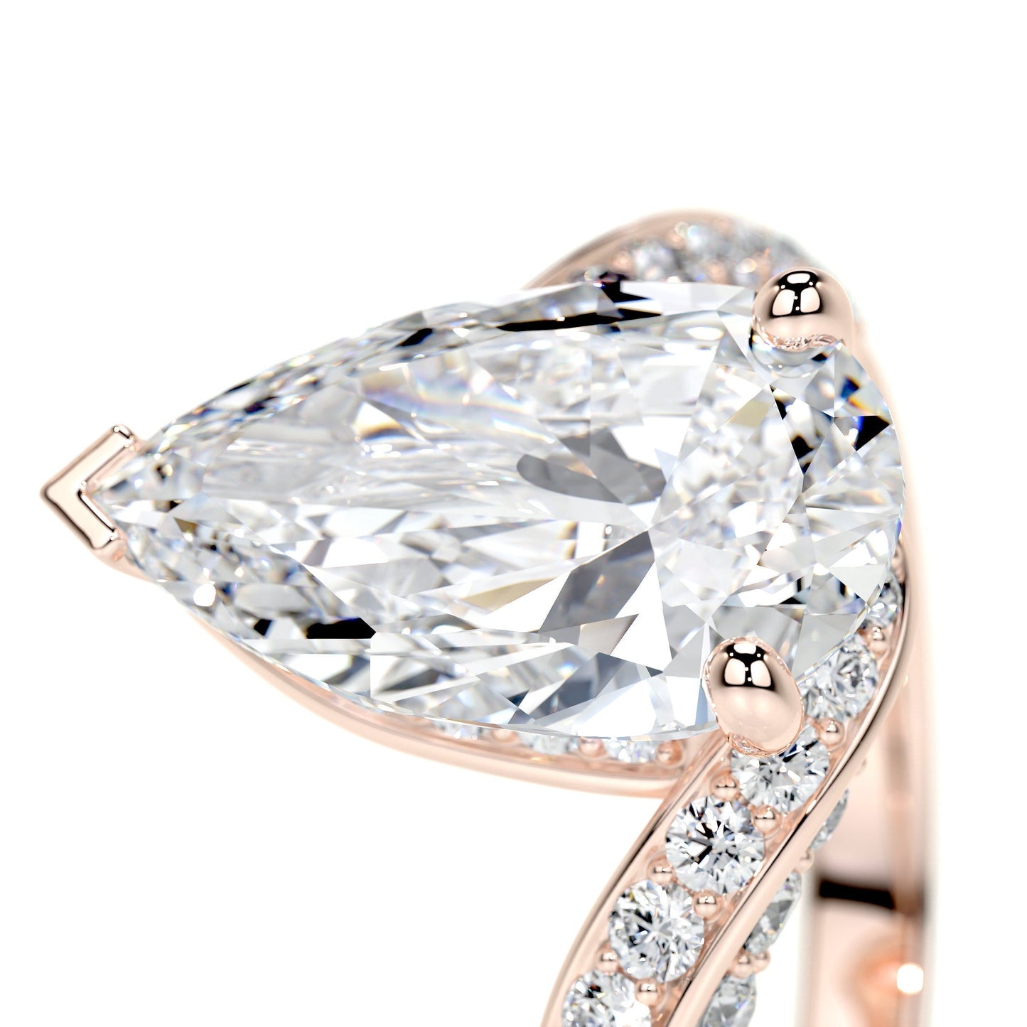 2.0 CT Pear Bypass CVD E/VS2 Diamond Engagement Ring 13