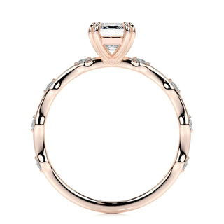 1.50 CT Emerald Dainty Pave CVD E/VS1 Diamond Engagement Ring 14