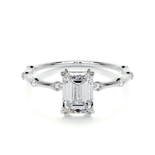 1.50 CT Emerald Solitaire CVD E/VS1 Diamond Engagement Ring 1