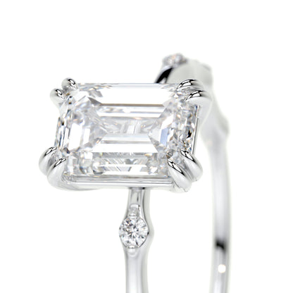1.50 CT Emerald Solitaire CVD E/VS1 Diamond Engagement Ring 3