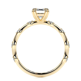 1.50 CT Emerald Dainty Pave CVD E/VS1 Diamond Engagement Ring 11