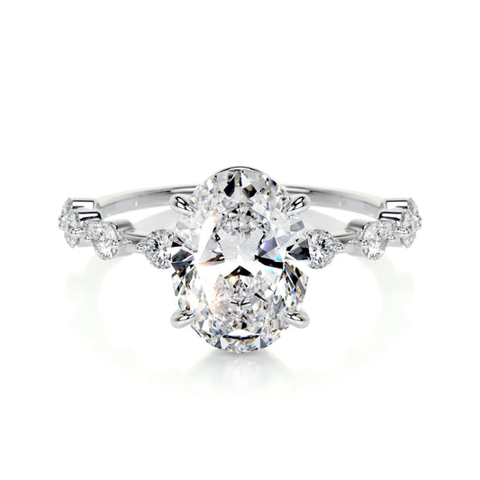 3.0 CT Oval Solitaire CVD  E/VS1 Diamond Engagement Ring 1