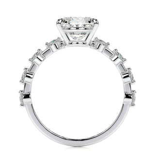 3.0 CT Oval Cut Dainty Pave Style CVD  E/VS1 Diamond Engagement Ring 7