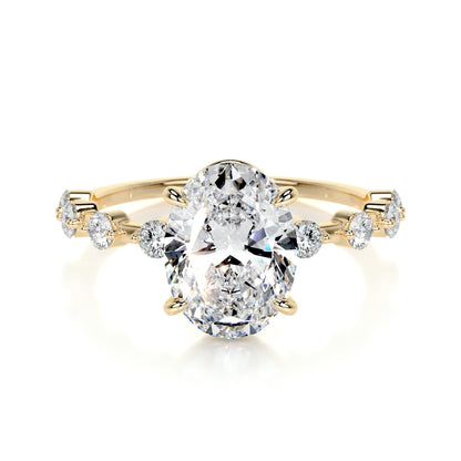 3.0 CT Oval Solitaire CVD  E/VS1 Diamond Engagement Ring 8