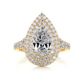 1.0 CT Pear Double Halo CVD F/VS2 Diamond Engagement Ring 7