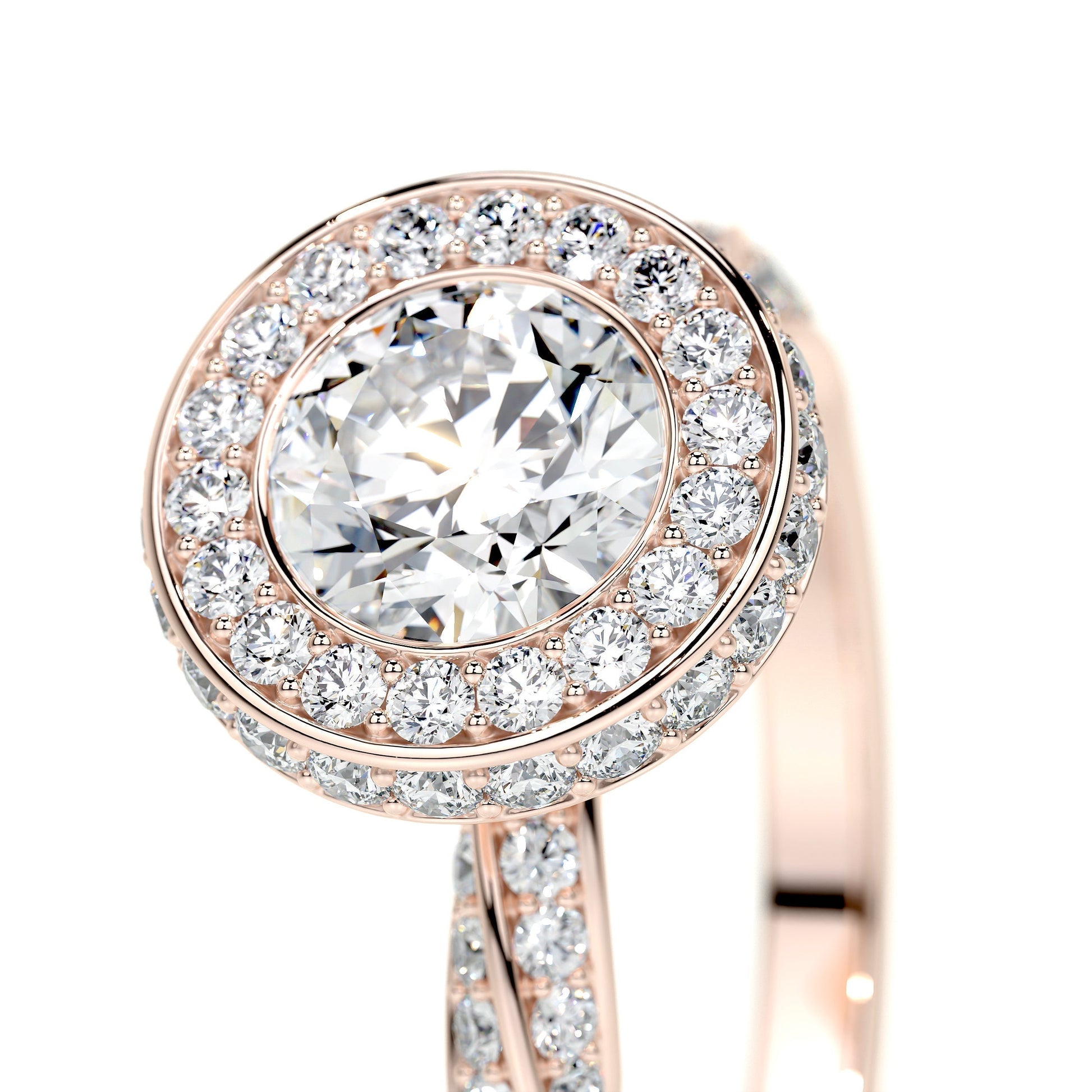 1.0 CT Round Halo CVD E/VS1 Diamond Engagement Ring 14