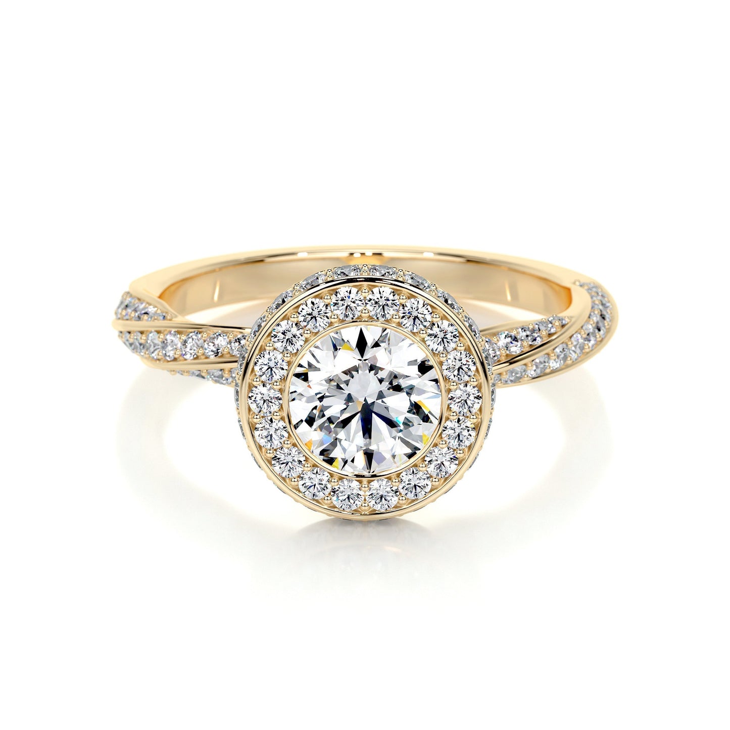 1.0 CT Round Halo CVD E/VS1 Diamond Engagement Ring 8